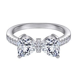 Anillos de Boda de Plata de Ley S925 con Tres Piedras Engastadas y Baño de Rodio, con Circonita, para Mujer, Aniversario, Cumpleaños, Fiesta, de UM JEWELRY - Product Image 1