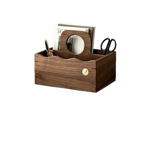 Wooden Desktop Cosmetic Storage <b>Box</b> Solid Color A-414 For <b>Makeup</b> Jewelry Perfume Skincare Organizers - Product Image 2