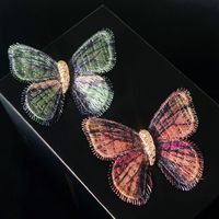 Broche papillon en tissu pour femme, bijoux de mode, broches fleur de poitrine, accessoires vestimentaires, broche insecte rétro, épingle de revers, vente en gros