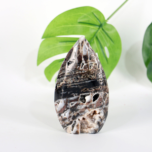 Wholesale Natural Healing Stone Carving Druzy Sphalerite <b>Crystal</b> Flame Carving for Home Decoration - Product Image 5