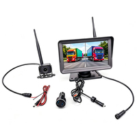 Moniteur sans fil à écran partagé 2 canaux de 7 pouces avec vision nocturne et résolution 720P, caméra de recul étanche 12-24V avec lignes de stationnement