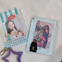 Porte-carte photo personnalisé GOSS, pochette porte-clés transparente, pochette zippée en PVC pour cartes photo, pour articles Kpop