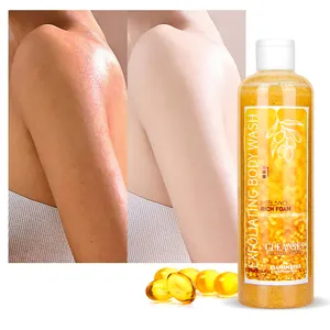 Private Label Exfoliating 24k Gold Body Wash Deep Cleansing Natural Fragrance Wholesale Women Bath Gel 2 in 1 Shower Gel MSDS