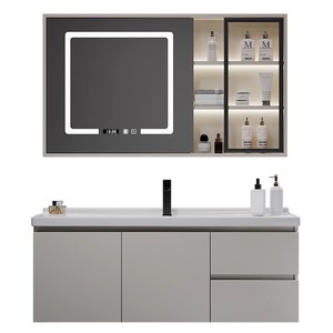 Meuble de salle de bain moderne, intelligent et simple, avec vasque intégrée, résistant à l'eau et à l'humidité - Product Image 4