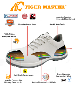 <span class=keywords><strong>Scarpe</strong></span> di Sicurezza Tiger Master Antiscivolo in Microfibra Bianca, Antistatiche, con Punta in Fibra di Vetro, Antiperforazione, per Chef e Cucina, per Donne e Uomini - Product Image 6