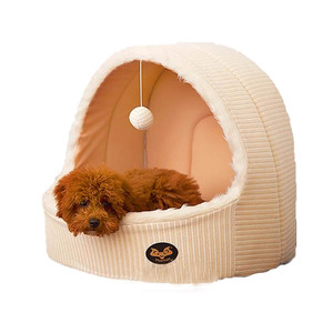 Adorable jaulas trasportines y casas gato de <span class=keywords><strong>Casa</strong></span> <span class=keywords><strong>cueva</strong></span> 100% algodón gato perrera con pelota de juguete - Product Image 1