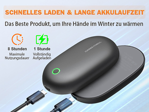 Bộ sưởi tay cầm tay mini sạc lại được 5000mAh, tích hợp nam châm, điện tử, có thể sạc lại, bỏ túi - Product Image 3