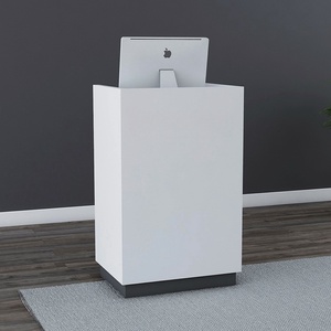 Mini table <span class=keywords><strong>de</strong></span> réception moderne bon marché Comptoir <span class=keywords><strong>de</strong></span> réception 80cm en bois blanc Petite réception à vendre - Product Image 2