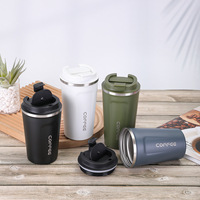 Gobelet isotherme à double paroi avec logo personnalisé, gobelets à café réutilisables, tasse à café réutilisable en acier inoxydable avec couvercle