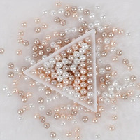 Perles de décoration en plastique ABS imitation argent de 6mm, perles rondes sans trou, perles noires pour la fabrication de bijoux, vente en gros