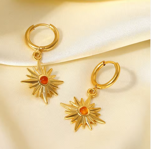 <span class=keywords><strong>Pendientes</strong></span> de Moda ZSZL, Joyería de Acero Inoxidable 304/316, <span class=keywords><strong>Pendientes</strong></span> de <span class=keywords><strong>Aro</strong></span> Chapados en Oro de 18k, <span class=keywords><strong>Pendientes</strong></span> Huggies con Dijes de Ocho Mangos - Product Image 2