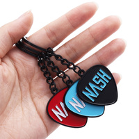 Porte-clés promotionnel en gros en alliage de zinc, forme plectre de guitare, logo émaillé, étiquette métallique personnalisée, porte-clés avec logo sur mesure