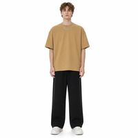 T-shirt en coton épais de luxe pour homme, coupe ample et carrée, style streetwear, minimaliste, uni, de qualité supérieure, t-shirt vierge