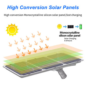 2023 IP65 imperméabilisent tout en un le réverbère mené solaire 100w réverbère intégré les réverbères solaires extérieurs - Product Image 6