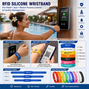 Pulsera de Silicona RFID Imprimible para Hoteles, Spas y Resorts, Brazalete de Identificación para Huéspedes, para Control de Acceso y Gestión de Instalaciones - Product Image 2