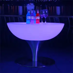 Meja kopi persegi koktail Led tahan air mebel plastik PE meja makan Malam Bar Makan malam klub malam pernikahan kecil kontemporer