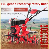 Motoculteur diesel compact pour usage agricole domestique, à deux roues motrices, guidé à la main, garantie 1 an, 55 kg