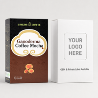 Café instantané Mocha au Ganoderma AMZ Factory Direct, mélange de café amer sans sucre, 168g, 12 sachets, champignon Reishi de qualité supérieure