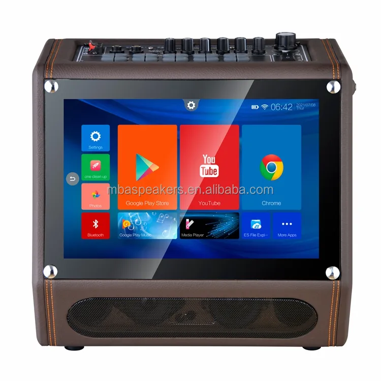 Neue Bluetooth-TV-Lautsprecher Karaoke-Maschine Wifi-Hifi-Projektion HD-Lautsprecher 6,5-Zoll-Bildschirmlautsprecher anpassen Gitarren-Spieluhr
