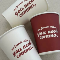 Gobelets à café en papier jetables à paroi simple avec logo personnalisé imprimé, écologiques et compostables, pour boissons chaudes à emporter, avec couvercle