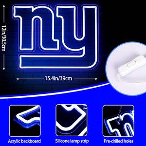 Enseigne néon LED de l'équipe de football des NY Giants, idéale pour la décoration de la « man cave », des clubs, des bars, des dortoirs, des salles de jeux, ou comme cadeau. - Product Image 3