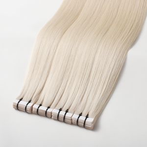 2025 Luxus Double Drawn Haarverlängerung mit Intakter Schuppenschicht, Unsichtbare Tape-in Extensions aus Aschblondem Russischem Echthaar, Original Virgin Remy Haar - Product Image 1