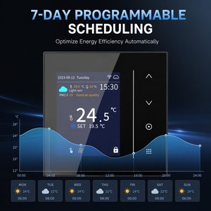 <span class=keywords><strong>Thermostat</strong></span> intelligent WiFi HYSEN T002 avec écran couleur TFT 2,8 pouces, contact sec <span class=keywords><strong>pour</strong></span> chaudière à <span class=keywords><strong>gaz</strong></span> et chauffage de l'eau, programmable via l'application Tuya - Product Image 5