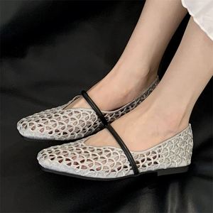 Chaussures bateau femme tissées à la main, confortables et décontractées, à bout carré, plates et respirantes, style mocassins, pour l'été 2025 – Nouvelle collection tendance - Product Image 2