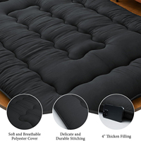 Matelas de sol japonais pliable de 2-3 pouces d'épaisseur, taille double |   Tapis de tatami en mousse haute densité, microfibre, imperméable, toutes saisons