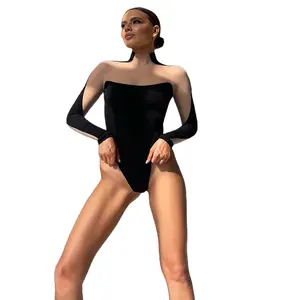 Commercio all'ingrosso 2023 nuovo Design Trendy Fashion Cut Out manica lunga warm Sexy body Top tutina per adulti per le donne