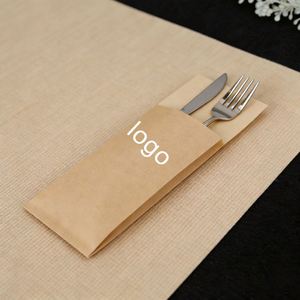 Bolsa de Papel Kraft Reciclable y Ecológica para Cubiertos, Personalizable, Diseño Gratuito, Directo de Fábrica, Desechable, para Bodas, Restaurantes y Aperitivos - Product Image 2