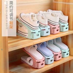 New double-layer adjustable <b>shoe</b> <b>rack</b>, a must-have for home and dormitory use, perfect for organizing slippers, <b>shoe</b> cabinets, - Product Image 1