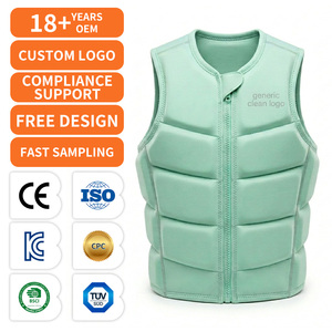 Womens Impact Vest Custom Mint Tailored Fit Chevron Neoprene PVC Foam Wakeboarding Water Sports Vest