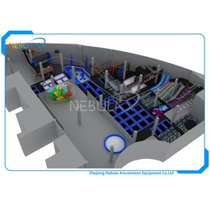 Aire de jeux intérieure commerciale <span class=keywords><strong>360</strong></span> JUMP, <span class=keywords><strong>trampoline</strong></span> coloré, grande capacité, équipement de parc de loisirs <span class=keywords><strong>pour</strong></span> enfants, <span class=keywords><strong>filet</strong></span> de sécurité, rembourrage souple - Product Image 5