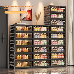 Scatola per scarpe in <span class=keywords><strong>plastica</strong></span> pieghevole e antipolvere a grande capacità per uso domestico <span class=keywords><strong>scarpiera</strong></span> - Product Image 3
