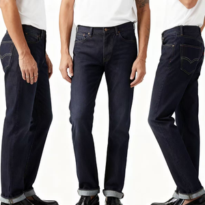 Jeans de marque <span class=keywords><strong>501</strong></span> pour hommes, coupe slim droite, taille mi-haute, pantalon en coton, designers, couleur bleue, vente en gros d'usine avec logo - Product Image 2