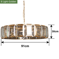 Lustre moderne en cristal de luxe américain, lampe suspendue de luxe pour restaurant, villa, duplex, salon