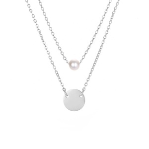 inoxidable de las mujeres de imitación collar de perlas <span class=keywords><strong>para</strong></span> mujeres gargantilla collar conjunto de joyas de - Product Image 4
