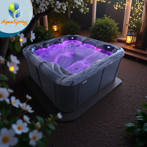 Baignoire carrée autoportante en acrylique moderne, <span class=keywords><strong>jacuzzi</strong></span> intelligent <span class=keywords><strong>Balboa</strong></span> pour 6 personnes, spa extérieur, <span class=keywords><strong>jacuzzi</strong></span> en acrylique avec 67 jets - Product Image 1