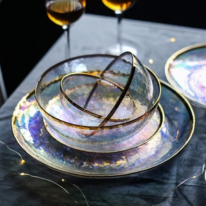 Caricabatterie per matrimonio con bordo <span class=keywords><strong>in</strong></span> oro trasparente, - Product Image 2