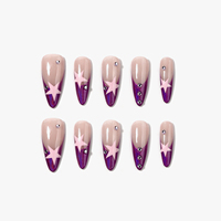 Uñas Acrílicas de Lujo Personalizadas al por Mayor, Uñas Postizas Artificiales de Alta Calidad, Diseño de Mariposa con Punta Francesa Stiletto
