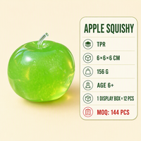 Jouet Squishy Pomme TPR Southpeak, Doux au Toucher, Anti-stress, Forme Fruit, Rouge Rose Vert 6cm, Boîte de Vente en Gros pour Présentation au Détail