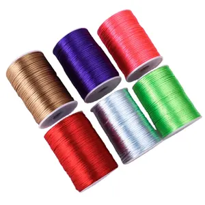 Cordón de anudado chino satinado de 2,5mm para joyería, cuerda redonda de nailon con acabado trenzado encerado para zapatos, bolsas de ropa, alta tenacidad