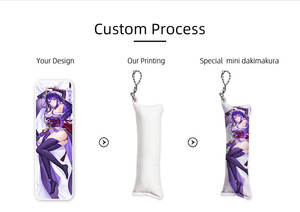 Vente chaude dessin animé pendentif mignon Anime Mini oreiller porte-clés Genshin Impact personnalisé Dakimakura oreiller porte-clés - Product Image 2