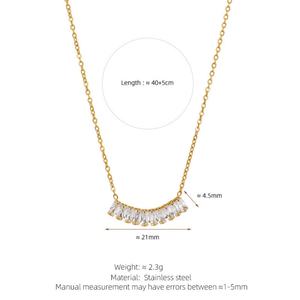 Parures de bijoux tendance en acier inoxydable hypoallergénique plaqué or PVD 14k 18k avec zircon, anti-ternissement, pour femmes - Product Image 6