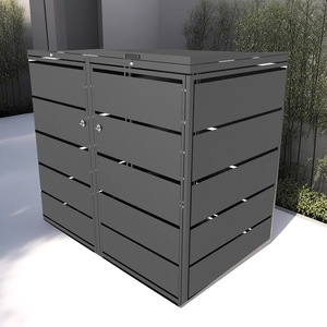 Ruang besar baja tergalvanis luar ruangan penutup tempat sampah dapat dikunci Kotak tempat sampah dengan tempat sampah rumah - Product Image 4