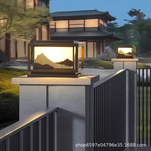 Lampe solaire à pilier en acier inoxydable Royal Pus 18W, lampe murale extérieure étanche pour villa, cour, portail - Product Image 3