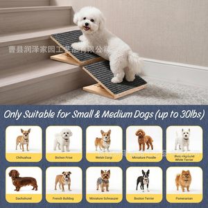 Rampa para Mascotas de Madera de Pino Antideslizante con Ángulo Ajustable, Escalera Auxiliar para Perros - Product Image 4