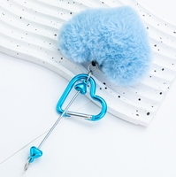 Nouveau porte-clés mousqueton en acier inoxydable perlé en forme de cœur, léger et tendance, pour décoration suspendue