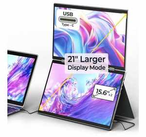 Лучшая цена! Портативный 15,6-дюймовый IPS-экран-расширитель для ноутбуков, 1080p FHD, тройной дисплей для ноутбуков - Product Image 2